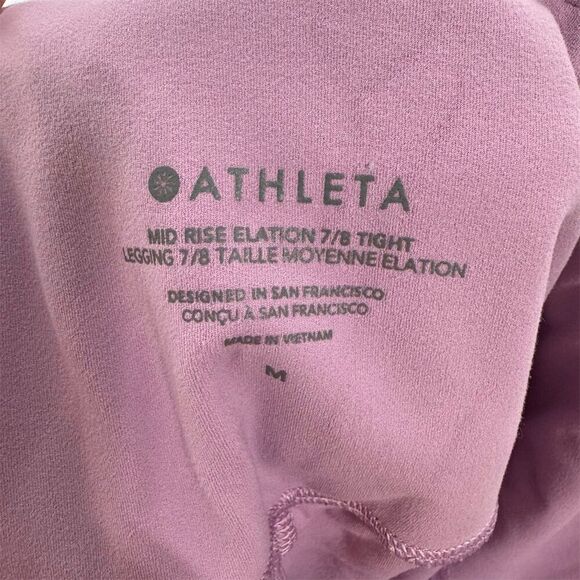 Athleta Purple Mid Rise Elation 7/8 Tight Ankle Leggings M Active Yoga Workout - Picture 4 of 4